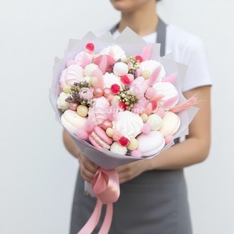 Букет из зефира и лагуруса