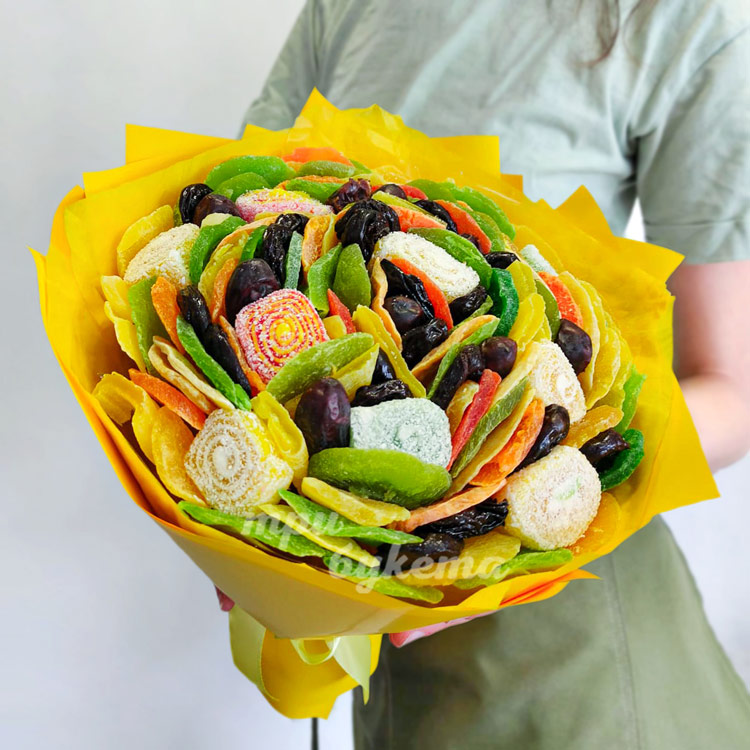 Букет из сухофруктов и мармелада (доп. фото)